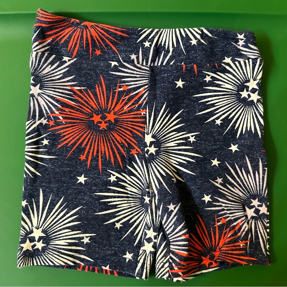 Lularoe Fireworks Kids Biker Shorts 8